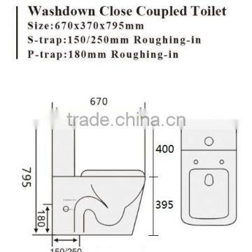 Two-Piece Washdown Watermark Toilet Factory S/P Trap With Geberit or R&T Flush Valve Soft Closing Cover, Australian WELS WC-6014 Quality Choice photo-2