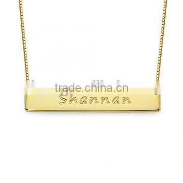 Personalized Bar Necklace ,Classic Name Necklace in 18k Gold Plating