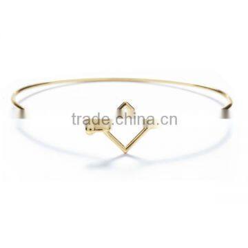 18k Gold Overlay Square Bangle Women Design Bracelet