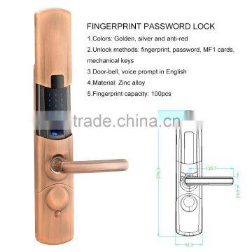 Keyless touch screen security electronic pin code fingerprint digital door lock