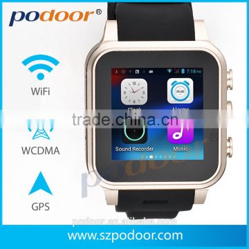 Android watch , high quality OEM Android 4.4 genuine leather smart Watch, with 3G/sim card/ WIFI/GPS /GSM/WCDMA/,Android watch