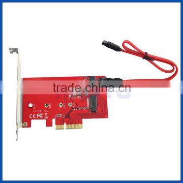 2 Port NGFF M.2 B + M Key SSD to PCI-E PCI Express 4X 4 Lane Adapter With Low Profile Bracket photo-2