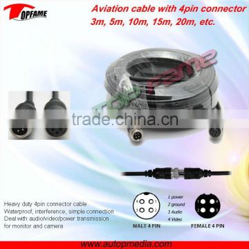 car camera cable, Aviation plug cable for car rearview system, reversing system