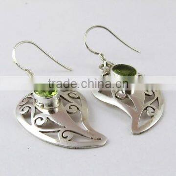 Aura Of Beauty Peridot Earring, Gemstone Silver Jewelry, Indian Silver Jewelry