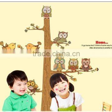 ALFOREVER brown color owl tree sticker,owl tree decals for kids