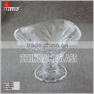 Glass Bowl with Stand For Fruit Beautiful Glass Plate