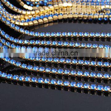 China wholesale rhinestone crystal close claw cup chains , strass rope , strass string for garment decoration