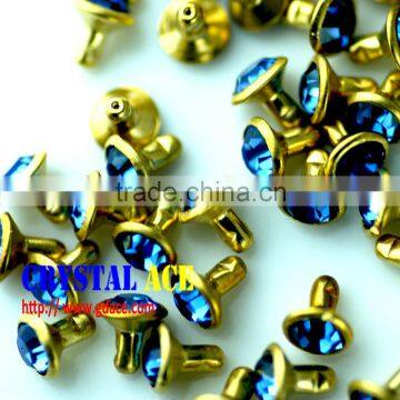 Hot sale Open end rhinestone rivet, rhinestone strass rivet, leather rhinestone rivets for decoration