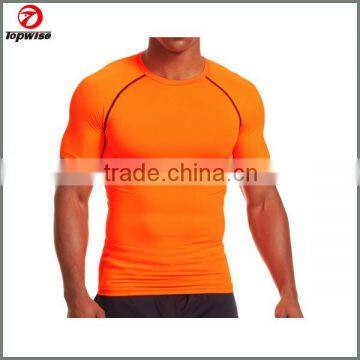 High performance OEM service orange mens lycra spandex shirt for sport