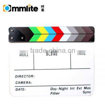 Acrylic Plastic film clapboard (9.85x11.8 inch) with color sticks Dry Erase Director's