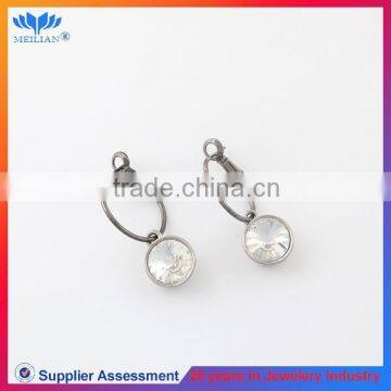 New design wholesale clear zircon hoop earrings for women