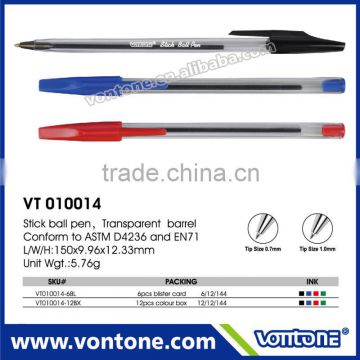 Cheapest bic ball pen VT010014 with package customized