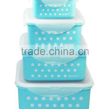 Useful Square Shape Plastic Storage Container Bpa Free Polka Dot Custom Color photo-2