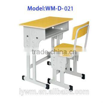 Height Adjustable Wooden Table Modern School Desk and Chair