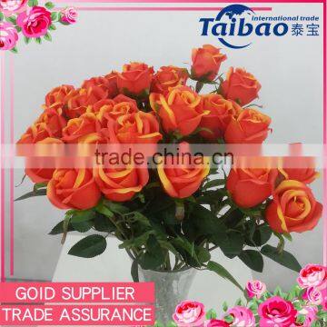 Tianjin Taibo international flower delivery sherbert orange cheap artificial rose bud flower