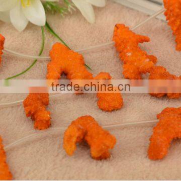 Wholesale Dyed in Orange Coral Natural Material Coral Gemstone for Jewellery Making photo-2