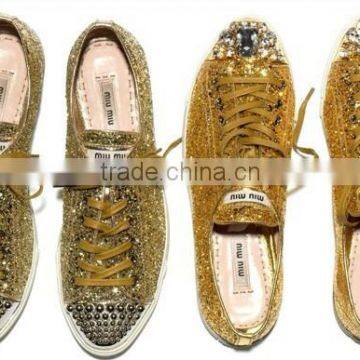 2016 New Design Ladies Shoes Material Fashion Shiny Sequin Glitter Fabric for Shoes Women Hot Sell in India Market T5795 photo-5