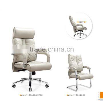 female white rotating office executive leather dining chair SY 18