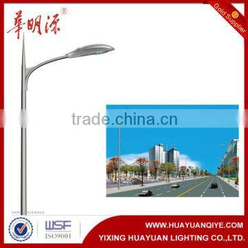 round galvanized steel street lighting pole with single arm or double arm