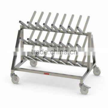 Factory direct sales Stainless Steel 24 Pairs Mobile Double Sided Boot Rack