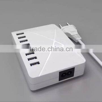 Universal 8 Port USB Mobile Phone Charger 5V 10A Output White and Black