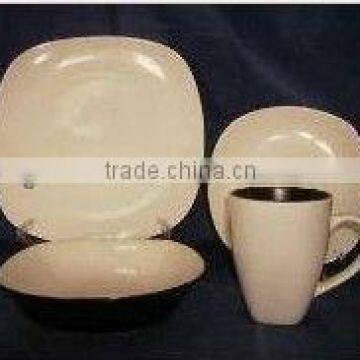 16pcs double glazed stoneware dinner set