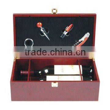 Wooden box&Wine accessories set:BF10141