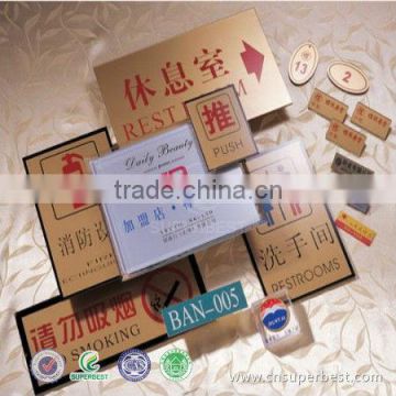 transparent PMMA sign board