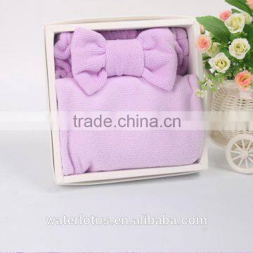 Hot Sell Headband Packing Box Purple Bow Headband With Hand Face Towel photo-2