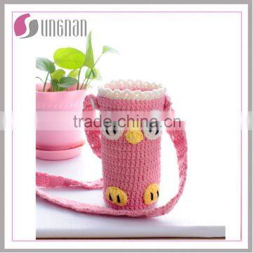 Different design cup cosy and mug sleeve with bird face