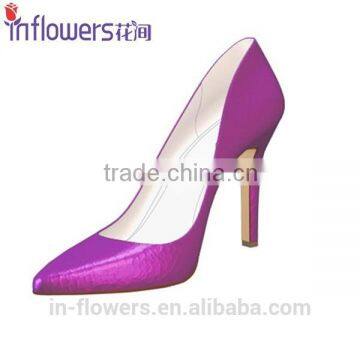 Purple Bright Color Leather Pointed Toe Ladies Sexy High Heels photo-2