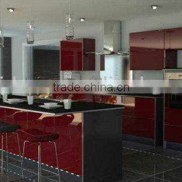 High Gloss MDF Kitchen Set With Island DJ-K245