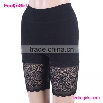 Black Lace High Waist Anti Exposure Women Panties photo-2