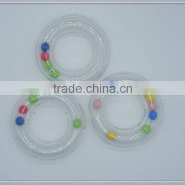 Shaking plastic baby rattle ring for toy