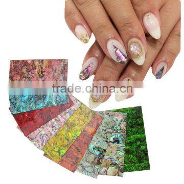 Japanse 3D Natural Shell Nail Art Sticker & Decal Tips 0.5 mm -0.8mm thick 4*7mm Stiff 3D Beauty Stickers For Nail Decoration