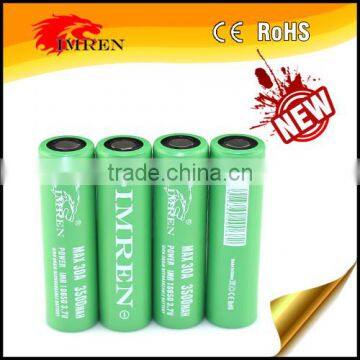 18650 battery imren18650 3500mAh 30A 3.7v li ion rechargeable battery for e-cigs e-tools battery