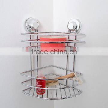 Metal wire bathroom 2-tier suction rack