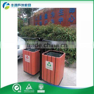 Outdoor Park Garden Decorative Wood Trash Cans