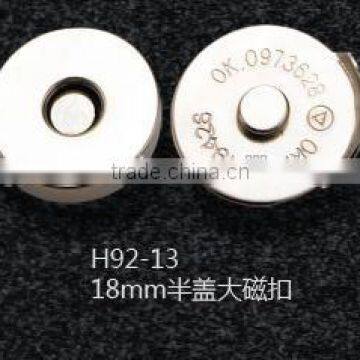 18 mm half cover magnet button for bags