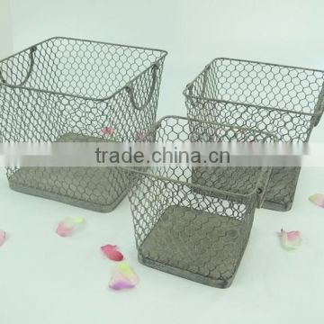 French decorative handmade storage wire basket