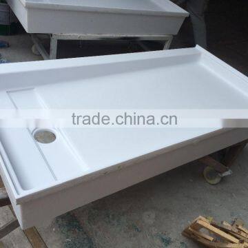 american style deep solid surface marble shower tray