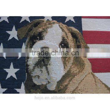 Square High Quality American American Flag and Dog Pattern Cotton Material Back Cushion Hand-make Pillow Hand Bagtable Cloth on photo-2