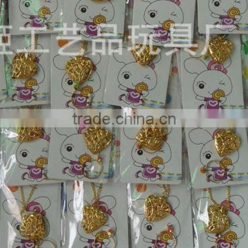 Children golden peach shape neclace