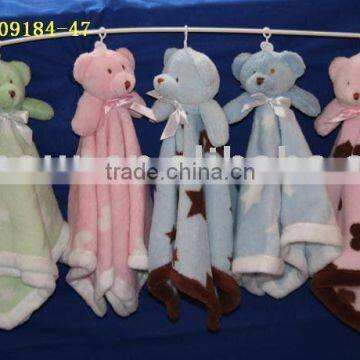 Colorful Stuffed Bear Plush Baby Blanket