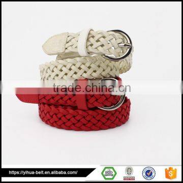 two color braided elastic casual joker pin buckle belt