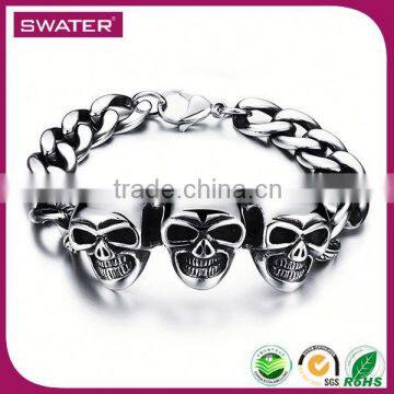 Accessories For Men 2016 Skull Stainless Steel Male Bracelet