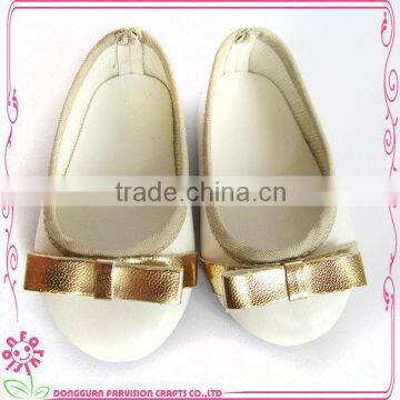 Golden pu Shoes for Dolls Oem 15" Doll Shoes for Dolls Mini Doll Shoes