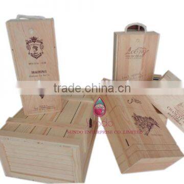 custom logo printed natural single bottle wine box