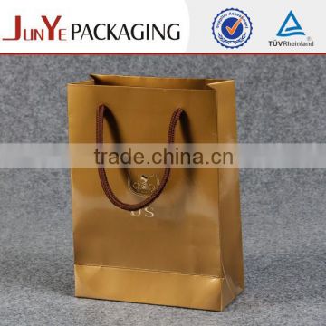 Hot sale high end custom luxury packaging hand made gold stamped shopping bags