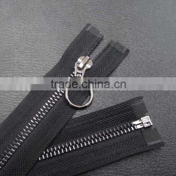 Manufacturers selling 5# copper metal zipper,open-end auto lock black zipper, smooth entrance guard zipper riot clothing